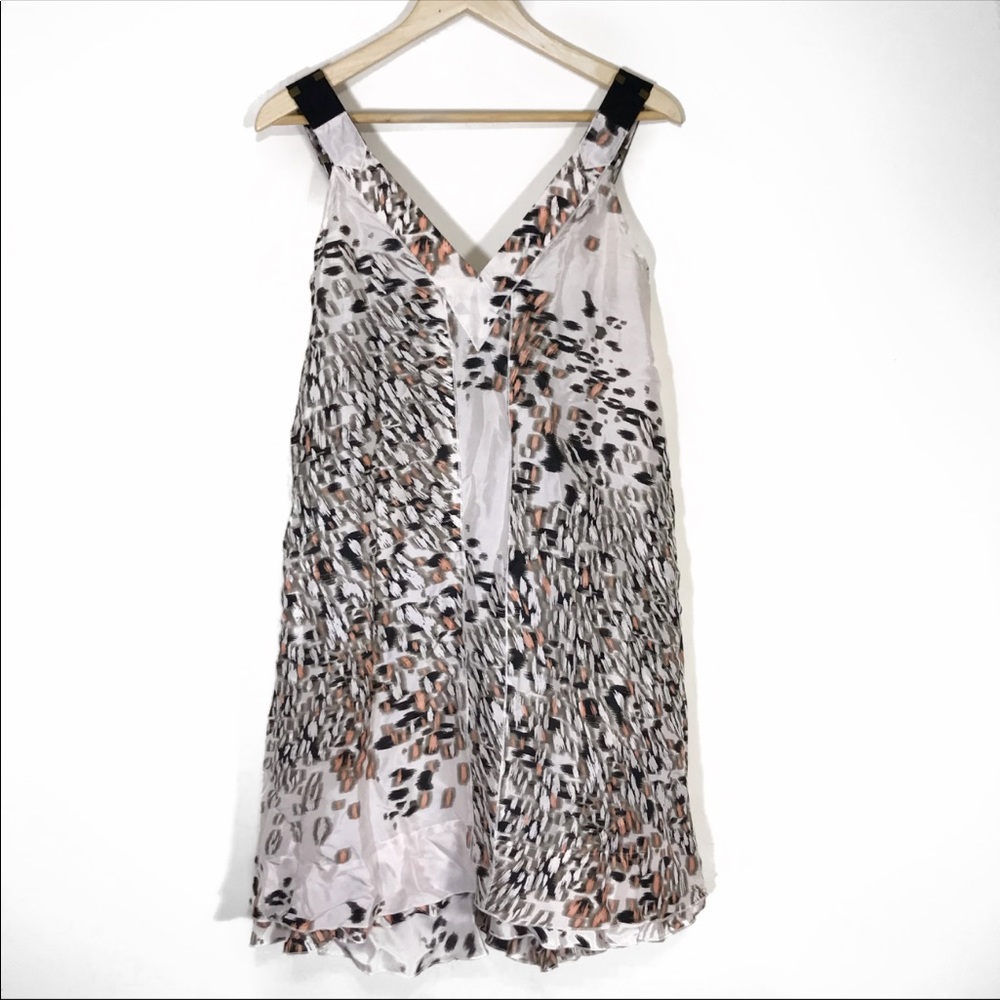 2b Rych Pink Black Leopard Print Silk Dress 8